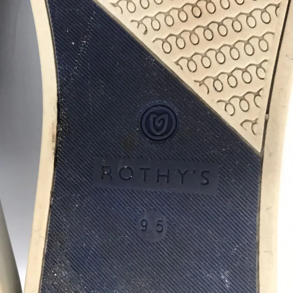 Rothy’s The Original Slip On Sneaker Womens 9.5 Black Blue Halo Removable Insole